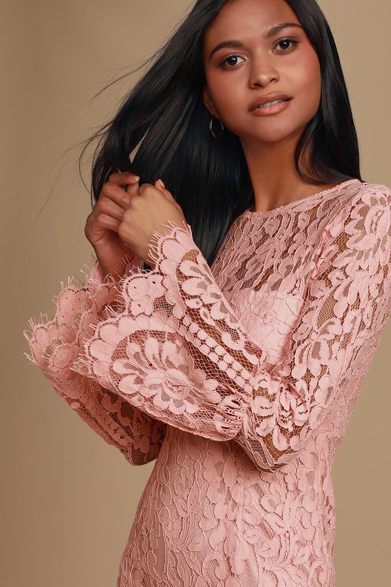 Blush Pink Puff Sleeve Dress - Anne Louise Boutique – Anne Louise Boutique